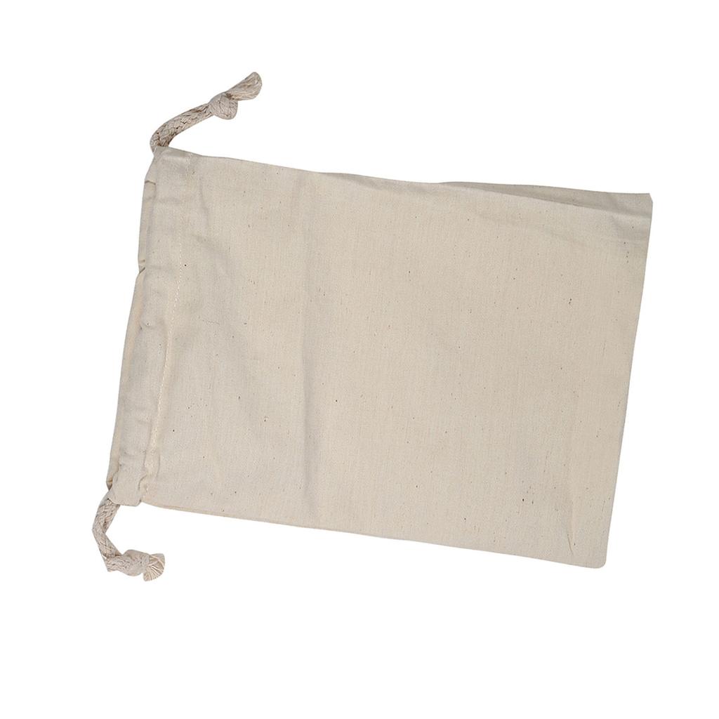 Household Plain Cotton Drawstring Storage Laundry Sack Stuff Bag for Travel Home Use