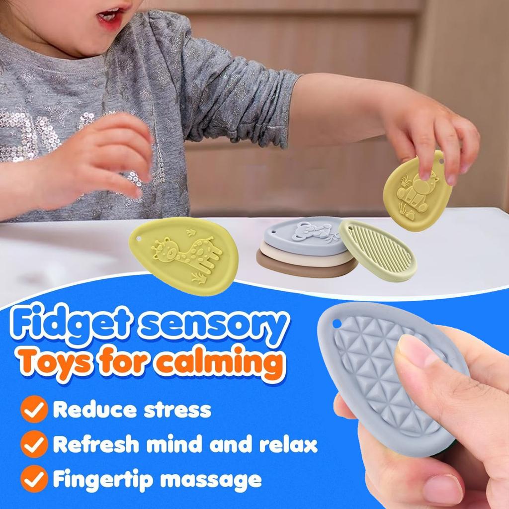 Comforting Toys: A Set Of 6 Finely Textured And Soft Anxiety Stones  Suitable For Children With  - Soothing Silicone Anxiety Stones Travel Toys  Vibra