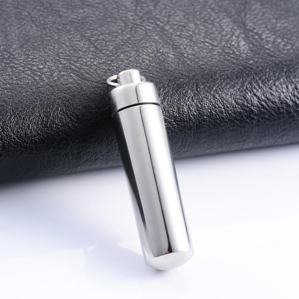 Keepsake Stainless Steel Cylinder Urn Pendant for Pet Ashes Necklace Chain Choker Charms Funeral Cremation Jewelry Accessories