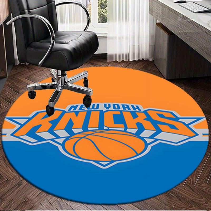 Knicks Logo Round Rug for Livingroom,Bedroom, Palyroom, Chair Rug, Area Rug, Circle Carpet, Large Size Fan Christmas Gift