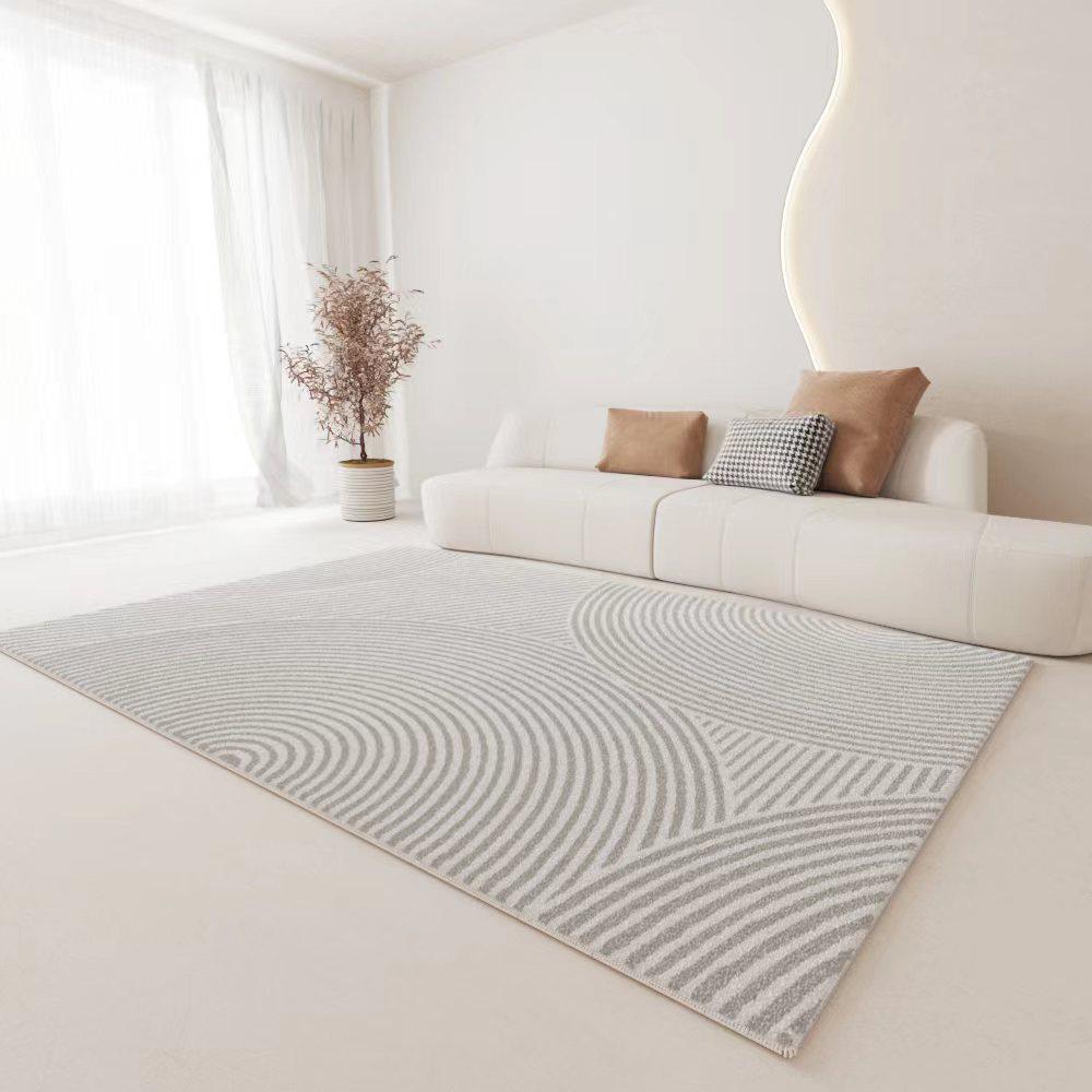 Cream Plush Non-Slip Luxury Living Room Carpet - Dirt-Resistant and Easy Care, 2024 Edition.