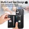 CASENEO For iPhone 17 Detachable Magnetic Phone Case with Card Holder Kickstand TPU PU Leather PC Phone Cover Compatible with MagSafe