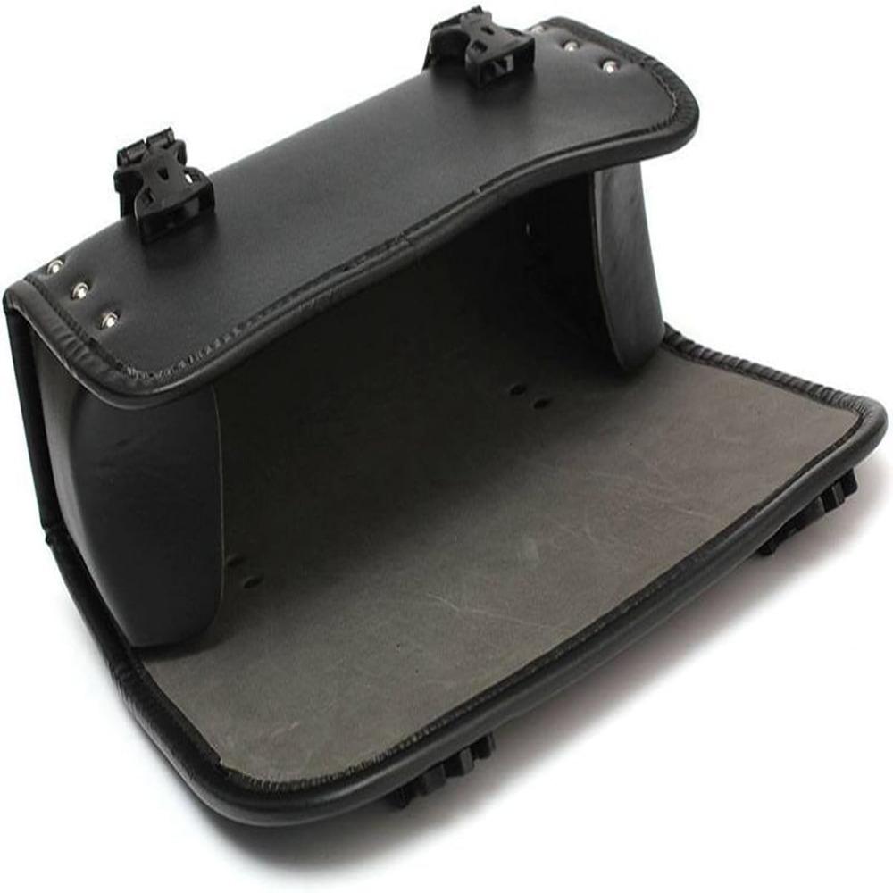 PU Leather Fork Bag Saddlebag Adjustable Straps Roll Pouch Bag Motorcycle Accessories