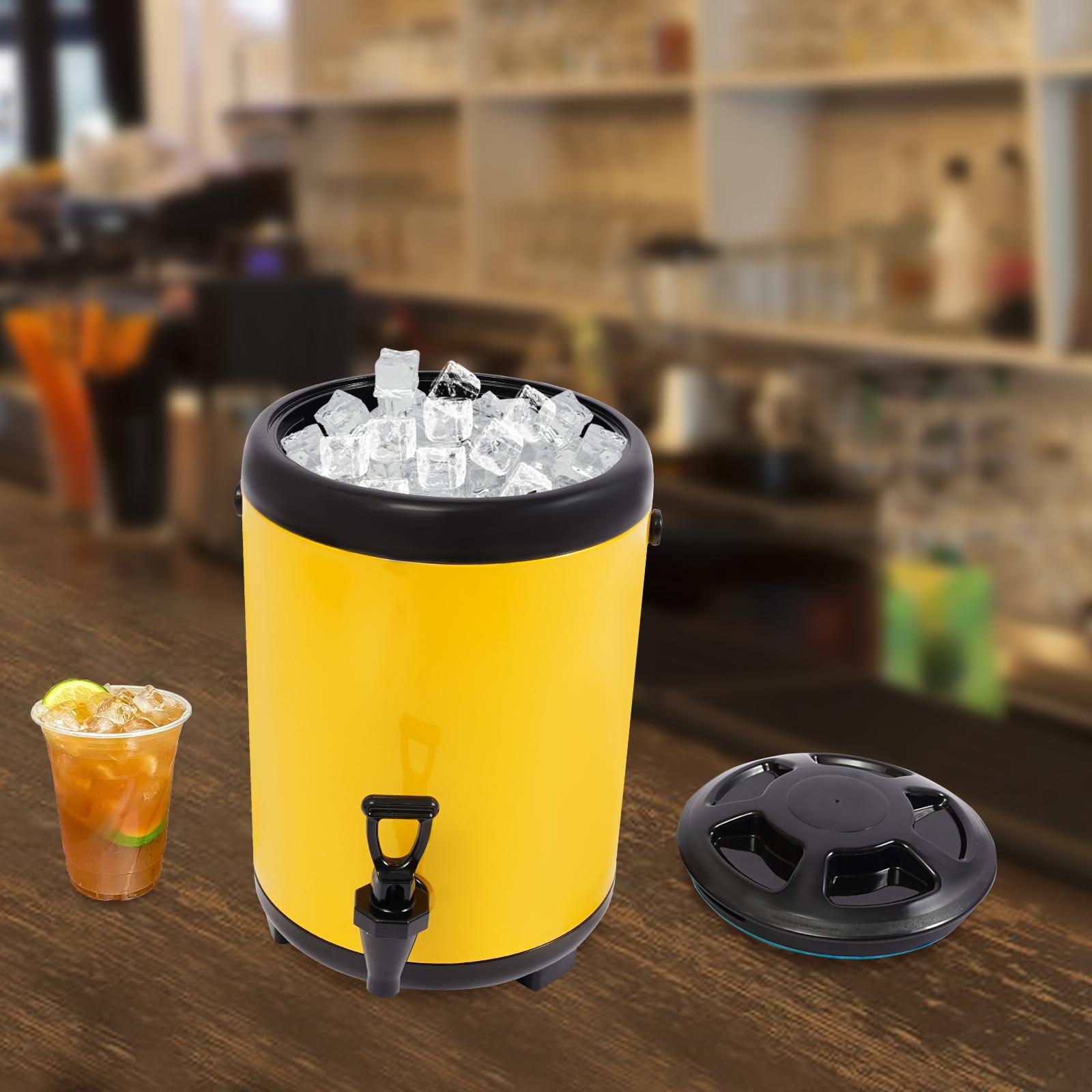 

8L Stainless Steel Insulated Drink Dispenser with Spout, Hot and Cold Beverage Container for Parties, Events, Picnics, Catering жёлтый