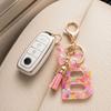 Heart Keyring Keychain Pendant Epoxy Resin Pink 10.7 Cm/4.21 In 1 Pc