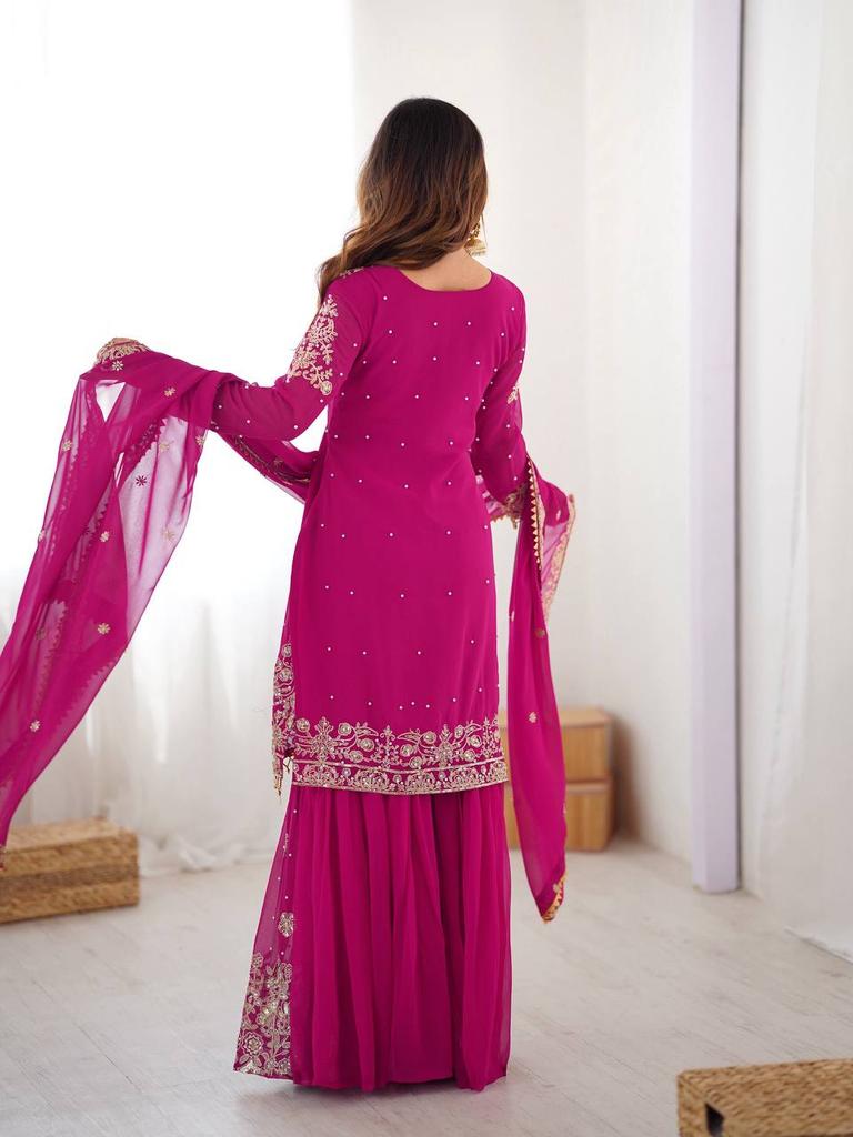 Damen Bollywood Shanarara Salwar Anzug Indischer Designer Partykleidung Anzug Shanara Dupatta Set Salwar Kameez