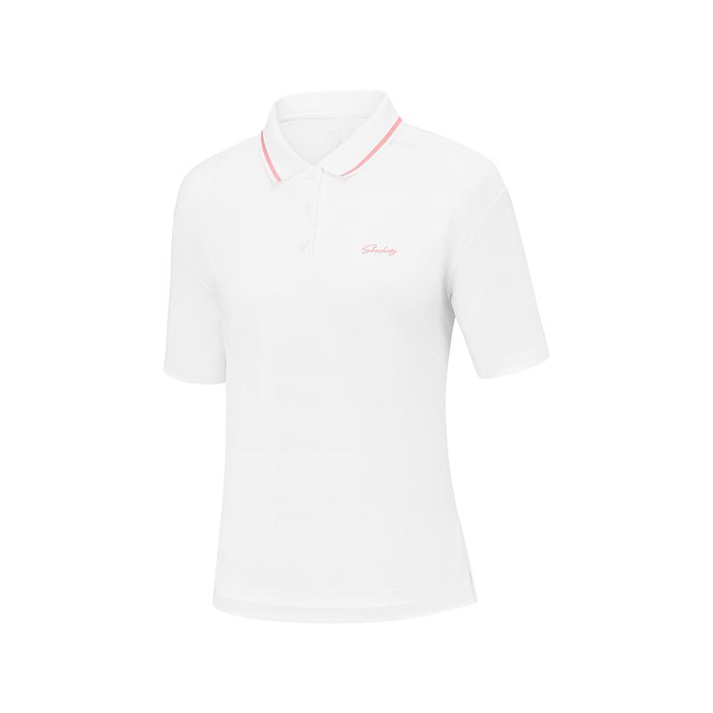 Skechers Loose Versatile Knitted Short Sleeve Sun Protection Cool Feel Polo Shirt Women tops Bright-White P225W145-0019 M