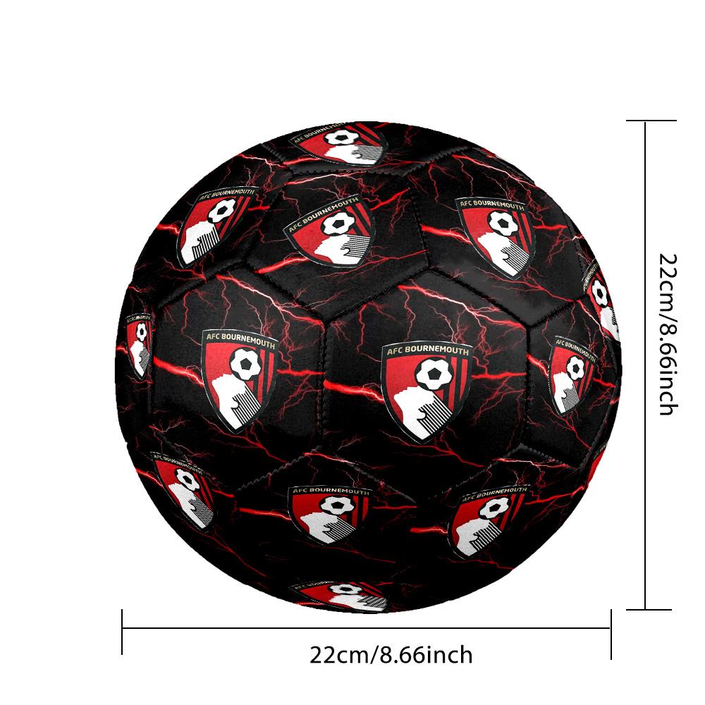 AFC Bournemouth Indoor Soccer Ball Size 5 Colorful All Ages Machine Stitched PVC Competition Ready Durable High-Bounce