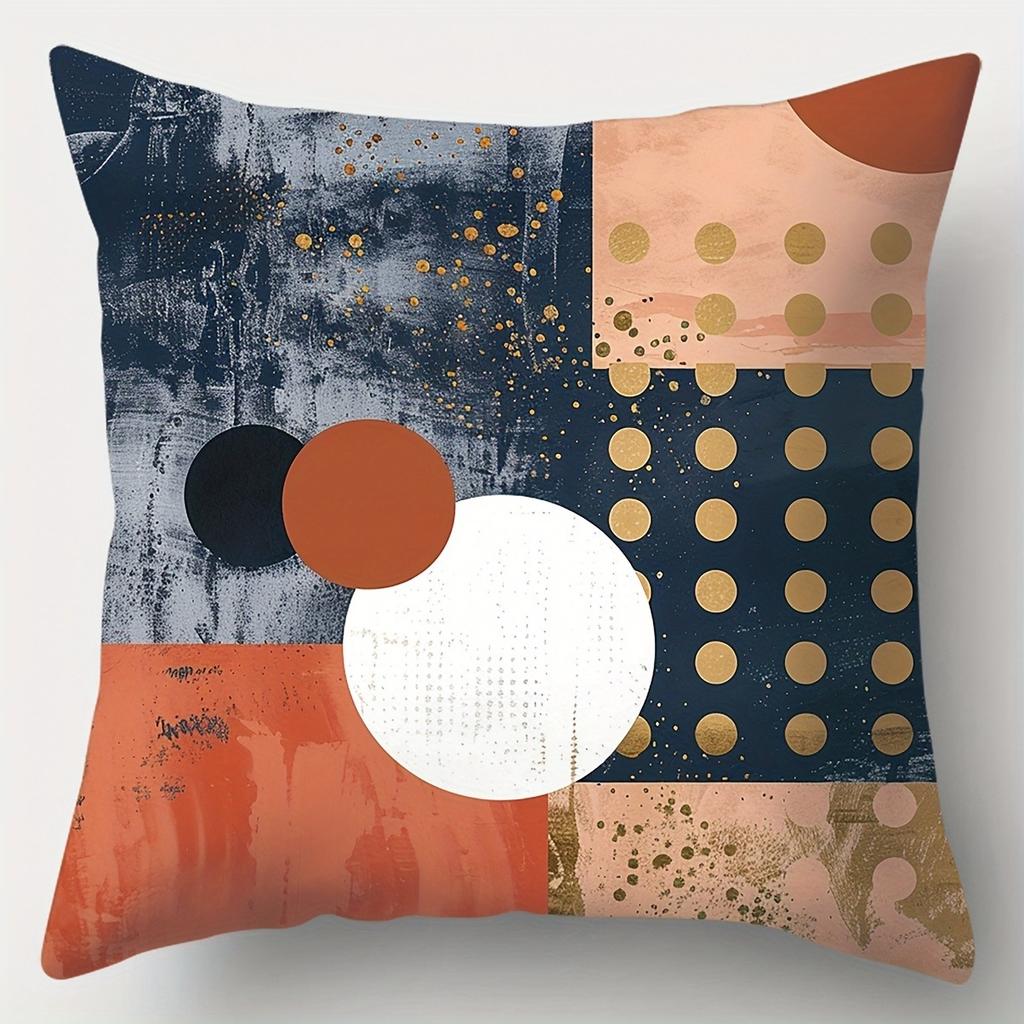 Colorful Geometric Print Home Decor Pillowcase Bedroom Living Room Sofa Decoration Polyester Cushion Cover With Zipper