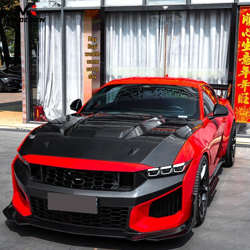 2024+ Ford Mustang Dry Carbon Fiber Hood Engine Cover