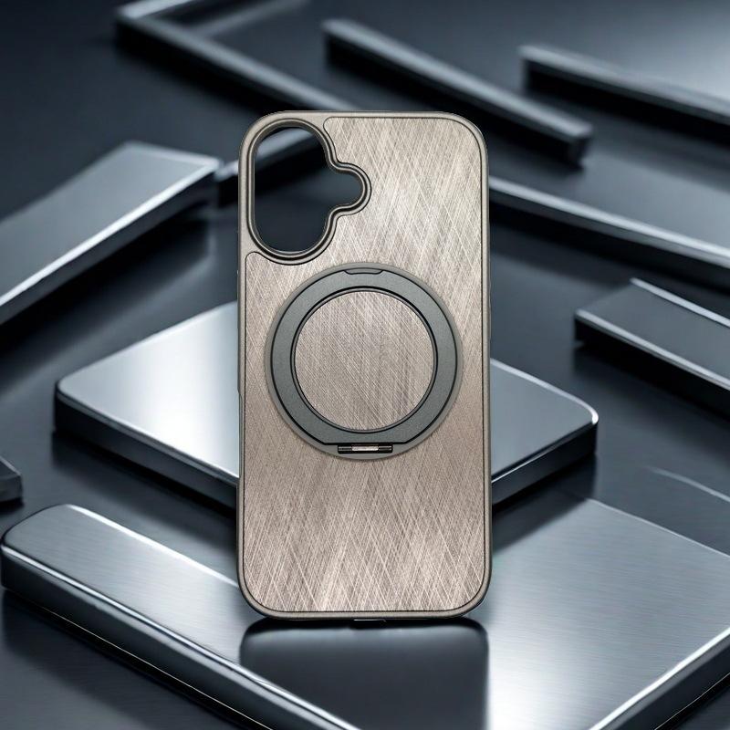 IPhone 15/14PRO Mobile Phone Case Wood Grain 360 Rotating Magnetic Bracket Suitable for Apple 16 Protection Case