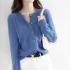 Women's Autumn Thin Round Neck Knitted Cardigan, Simple and Elegant Short Jacket