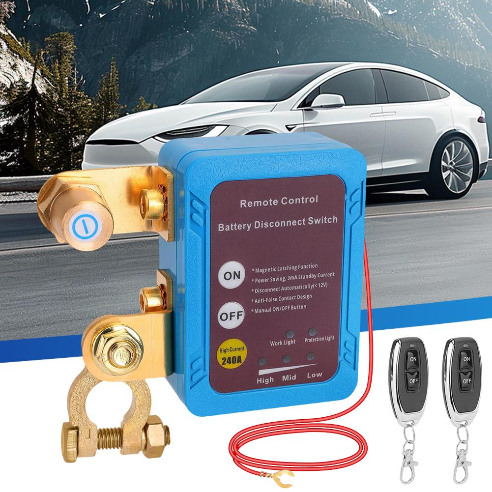 Battery Disconnect Power Switch 12V 240A Kill Switch With Display Shut Off Cut Off Control Switch With Remote For Car Boat