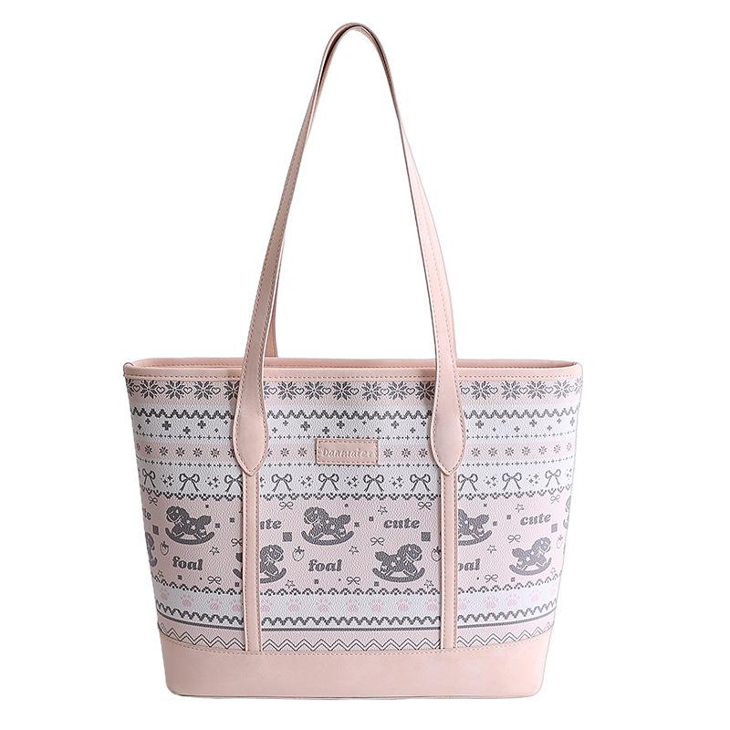 Casual Fashi Versatile Commuting Daily Lightweight Soft Girl Single Shoulder Bag Handheld Casual розовый