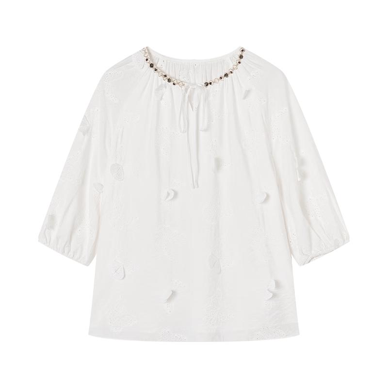 Bohemian Butterfly Embroidered Blouse M