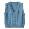 2024 Autumn/Winter College Style V-Neck Knitted Pullover Vest for Women