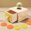 Kid Educational Toy Macaroon Color Spinning Wooden Puzzles Toys 2 In 1 Coin Ball Box Sets Game Baby Shape Cognition Match Toys