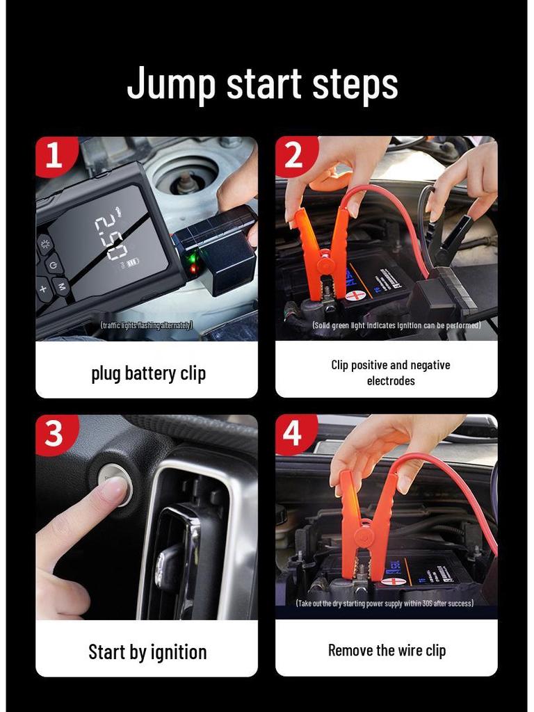All-in-One 12V Car Emergency Jump Starter & Air Pump