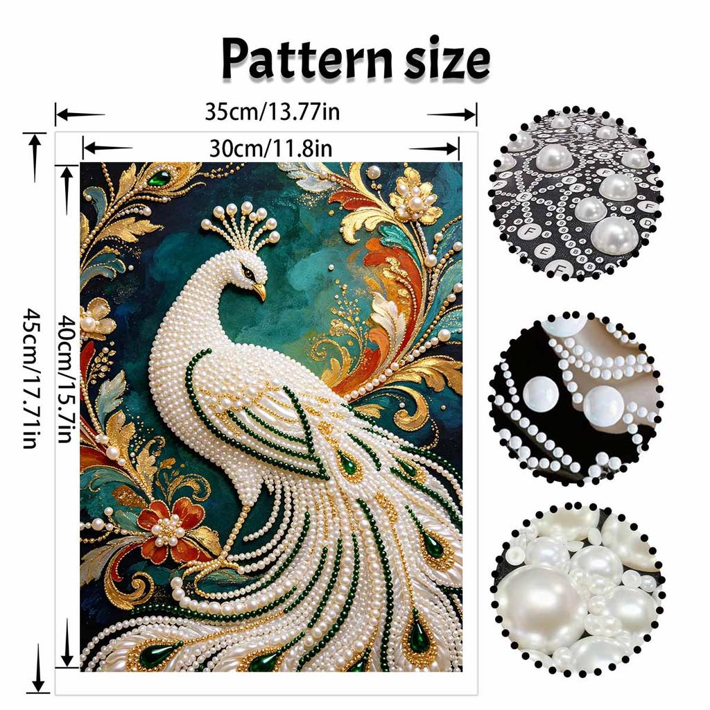 Shiny Pearl Elegant Peacock DIY Painting Creative Bead Art Craft Household Wall Decoration Nice Present For Art Hobbyists Home Decor Wall Art