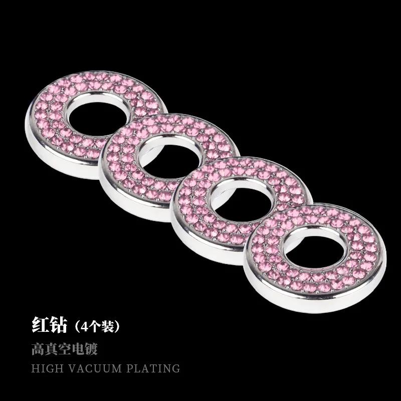 4pcs Sparkling Rhinestone Decals for Mercedes Benz E C Class Inner Door Lock Handle Pull Rod Bolt Cover