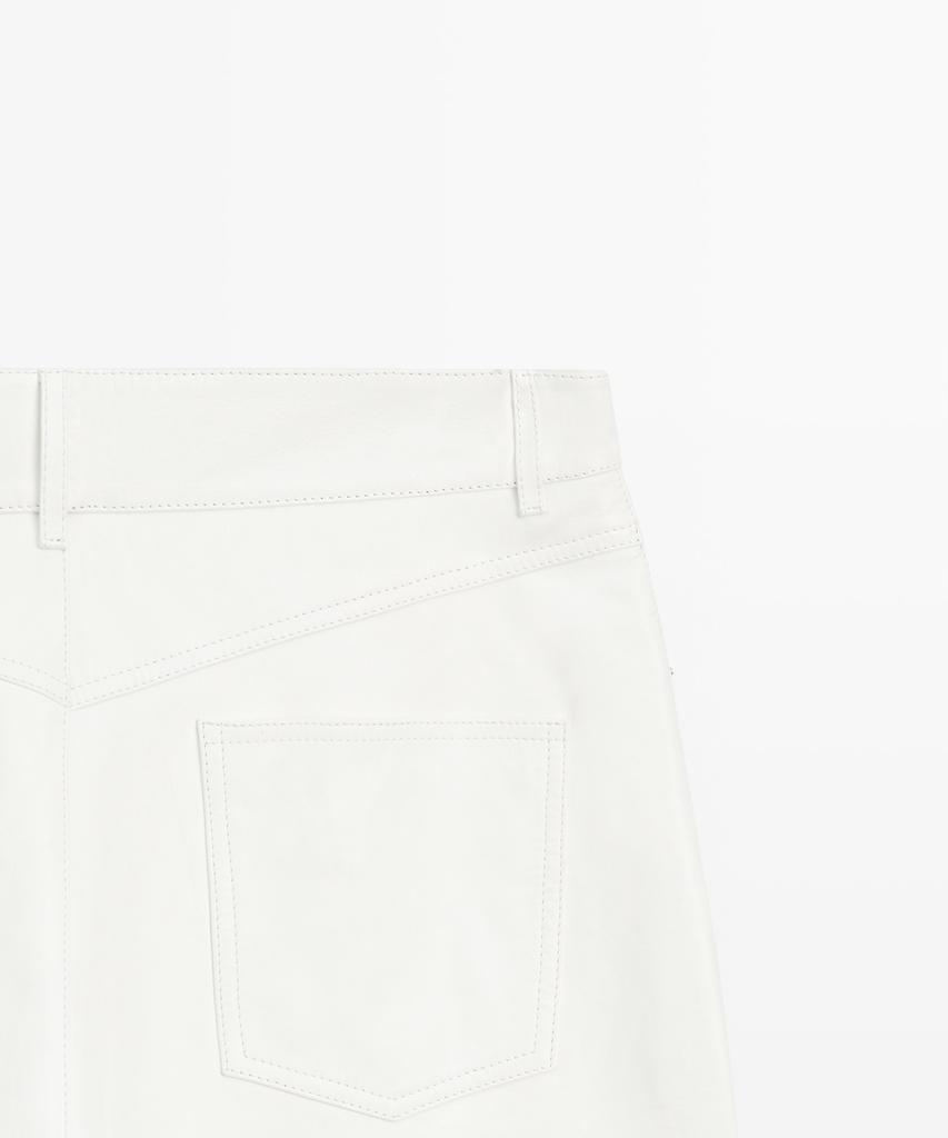 Masimodutti Straight Fit Leather Jeans