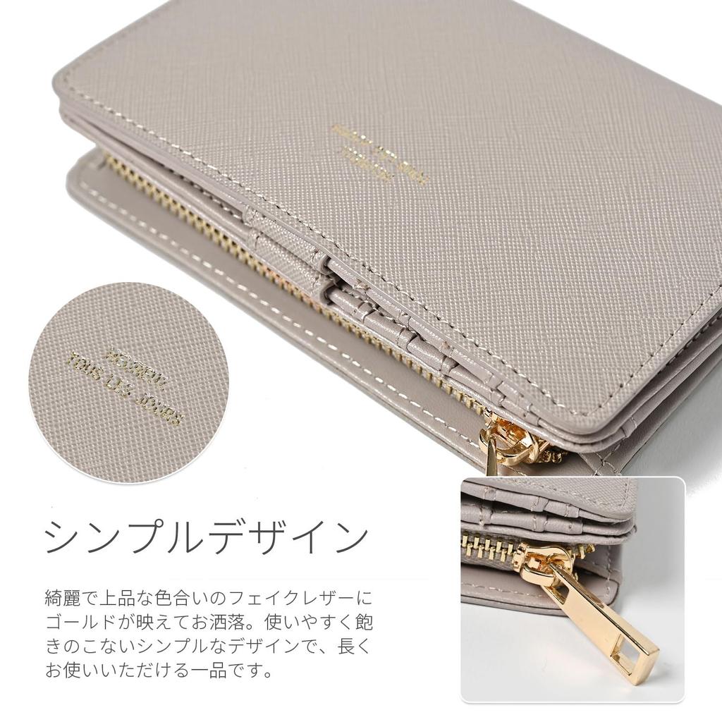 Naru Bifold Large Coin Card Suitable for Adults and Girls Women's Wallet, Compact, L-Zip, Leather, Capacity, Thin, Lightweight, Purse, Holder, Simple,