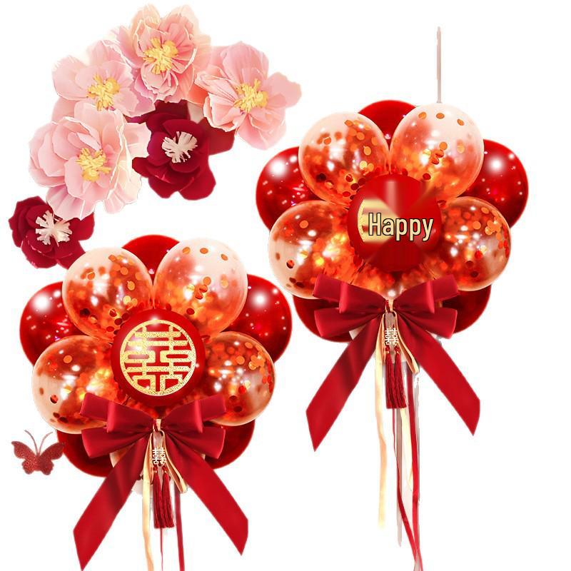 Romantic Wedding Balloon & Wall Sticker Set for Bridal Chamber and Engagement Décor