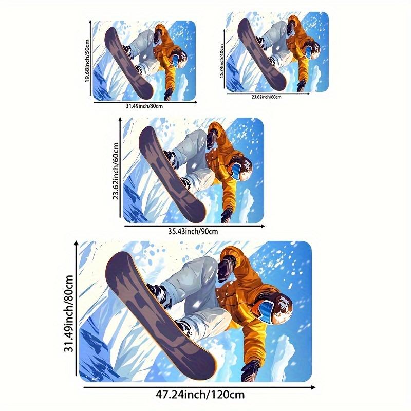 Versatile 8mm Thick Skiing & Sports-Themed Carpet - Machine Washable, Polyester with PVC Backing for Living Room, Bedroom, Kitch
