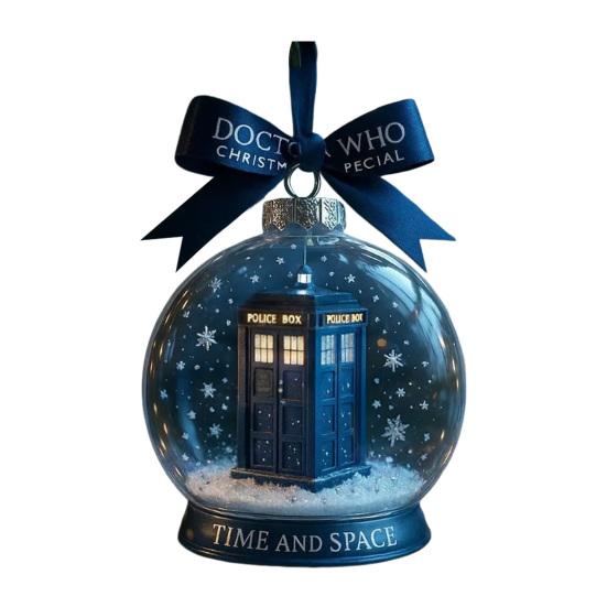 

Faux Crystal Ball Christmas Ornament Xmas Tree Guard Post Sphere Hanging Decoration with Bow Holiday Party Pendant синий