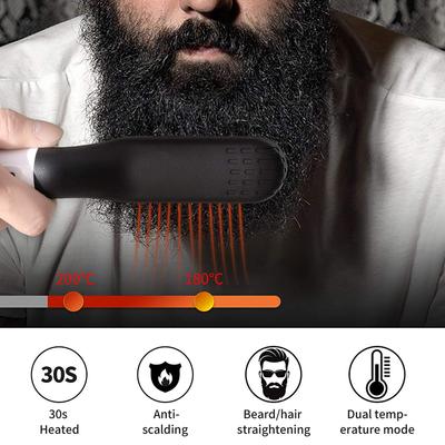 Professional Hot Comb Hair Straightener Brush Men Beard Hair Straightening Brush Wet Dry Use Quick Hair Styler