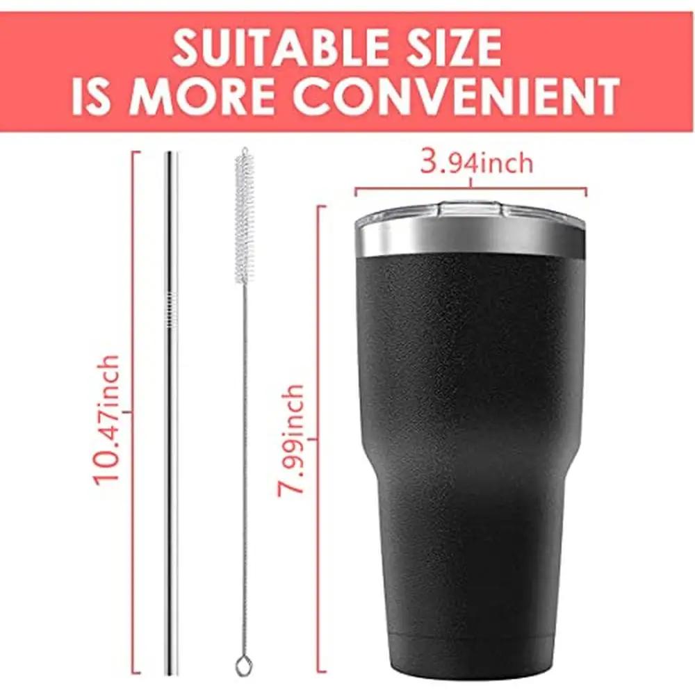 

30 унций нержавеющая сталь термостакан дорожный набор из 8 штук с крышкой соломинками и щеточкой для чистки двойной стенки вакуумная герметичная кофейная чашка