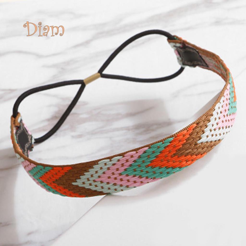 Tenfyer Ethno-Stil Boho Damen elastische geflochtene Stirnbänder Kopfbedeckung Haarband Zubehör