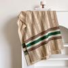 Retro old vertical striped jacquard scarf autumn and winter double-sided imitation cashmere shawl contrasting color wide strip short fringe art