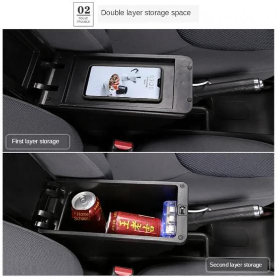 For Fiat Grande Punto Armrest Box for Fiat Punto Car Armrest Box Central Storage Box Interior Retrofit Car Accessories