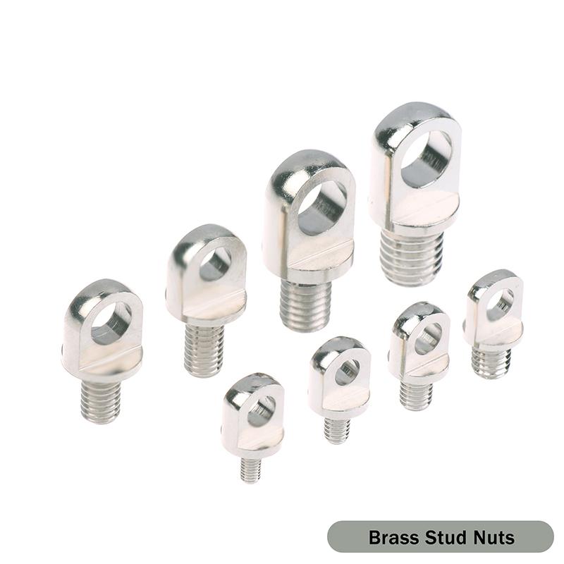 3Pcs Brass Stud Nuts & Eye Bolts With Hole M3/M4/M5/M6/M8/M10 Copper Lifting Eye Screws Set Hardware Accessories