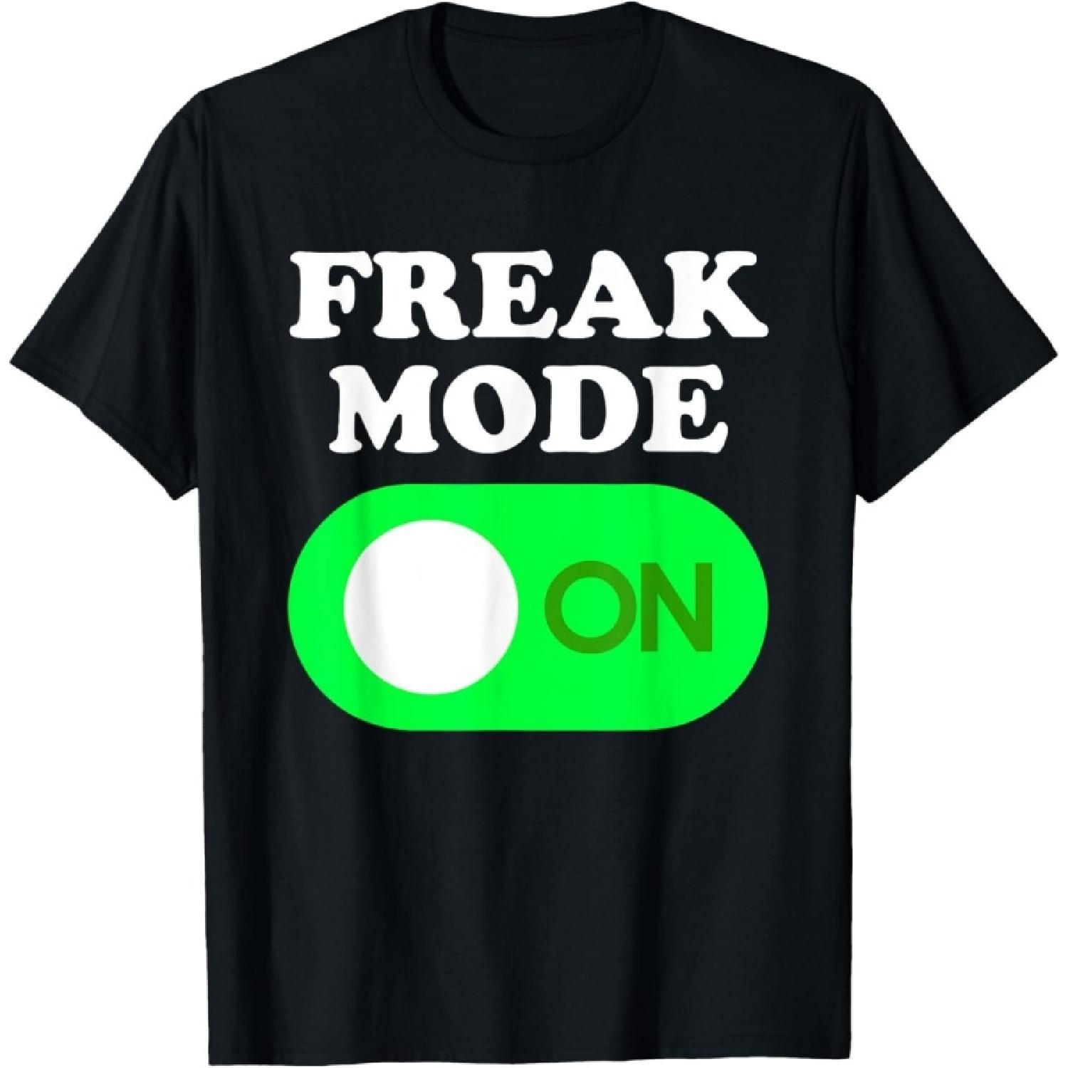 HUYTEDX Freak Mode ON - Funny Power Button Freaky Viral Slang Meme T-Shirt XXXXXL разноцветный