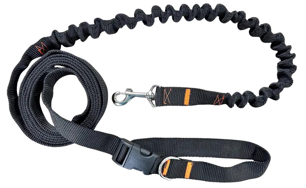 Dog Leash with Shock Absorber 280cm BLACK Adjustable Sports