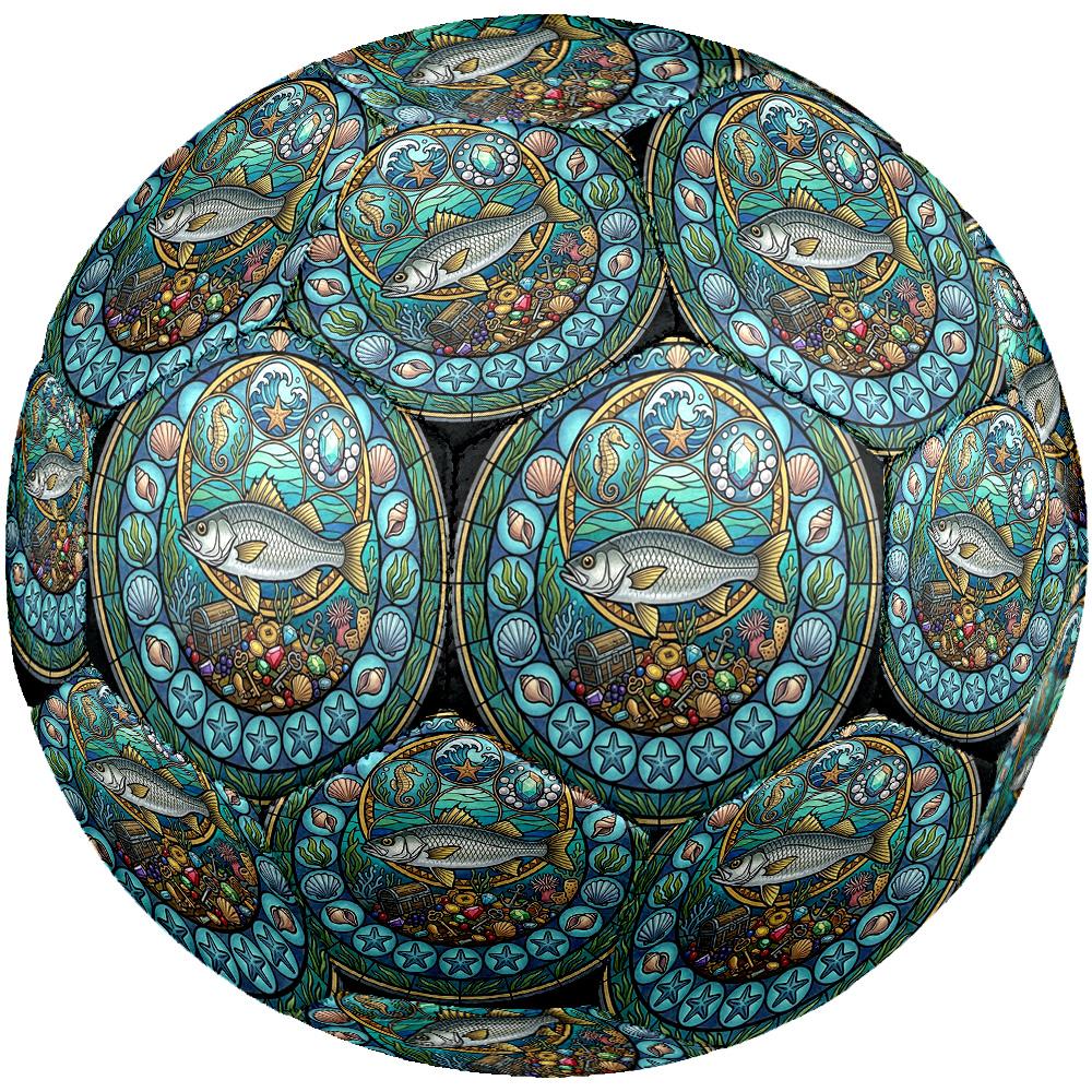 Ocean Treasure Glass Round Football Size 5 Adult Ball Suitable for Training Matches and Outdoor Team. разноцветный