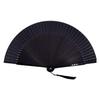Vintage Black Bamboo Folding Fan – Handmade Retro Chinese/Japanese Style, 21.01 cm, Lightweight & Durable