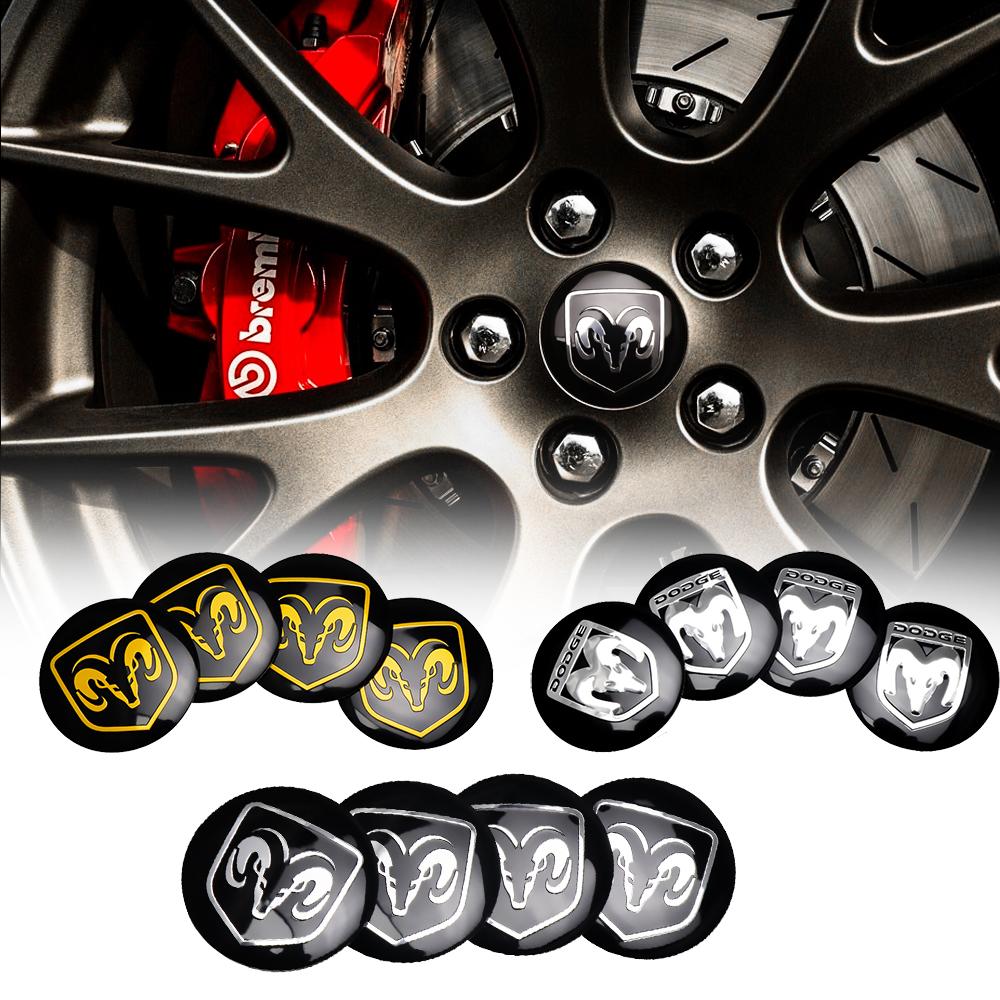 56MM 4Pcs Car Wheel Center Hub Cap For Dodge Durango Caliber Dakota Neon SXT Nitro Ram1500 Viper Badge Covers Sticker Accessorie