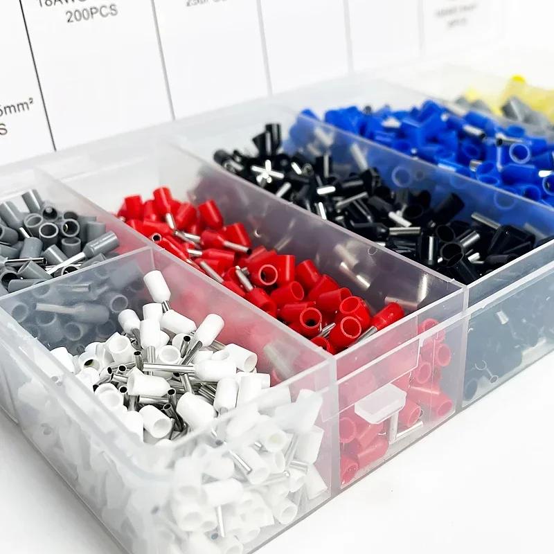 200-1900Pcs Electrical Tube Insulated Terminal VE Tubular Crimp Terminals Wire Cable Connector Ferrules Terminal Connectors