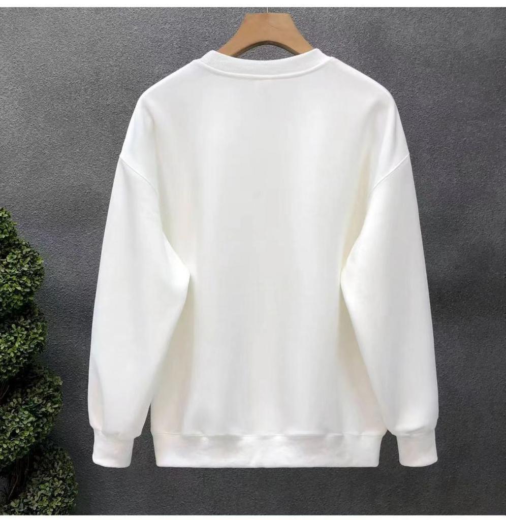 Korean Style Women's Loose Round Neck Hoodie - Autumn/Winter Long Sleeve, Versatile and Fashionable