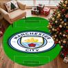Manchester City FC Pattern Round Rug, Indoor/Outdoor Mat, for Picnic, Gameroom, Bedroom, Office, Living Room, Home Decor Carpet, Birthday Gift