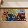 Cartoon Non-slip Bathroom Absorbent Mat - Hemp Woven Toilet Rug