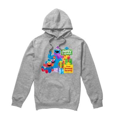 Sesame Street Unisex Adult Happy Holidays Gifts Heather Hoodie