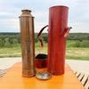 Brass Spyglass Telescope with Eiffel Tower Engraving Extendable Nautical Scope with Leather Case Handmade by