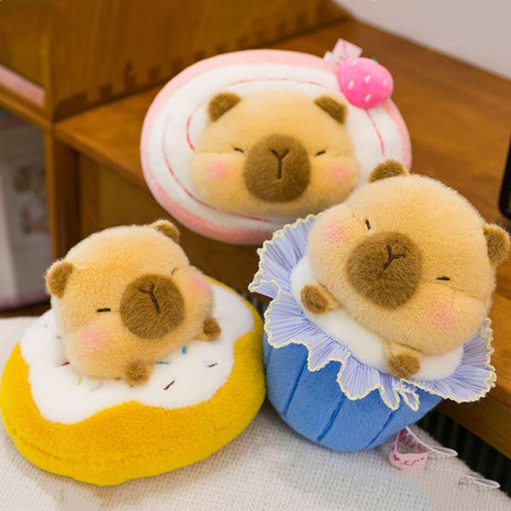 Mini Dessert Capybara Plush Toy Soft Dessert Capybara Doll Funny Plush Capybara Plush Toy  Students