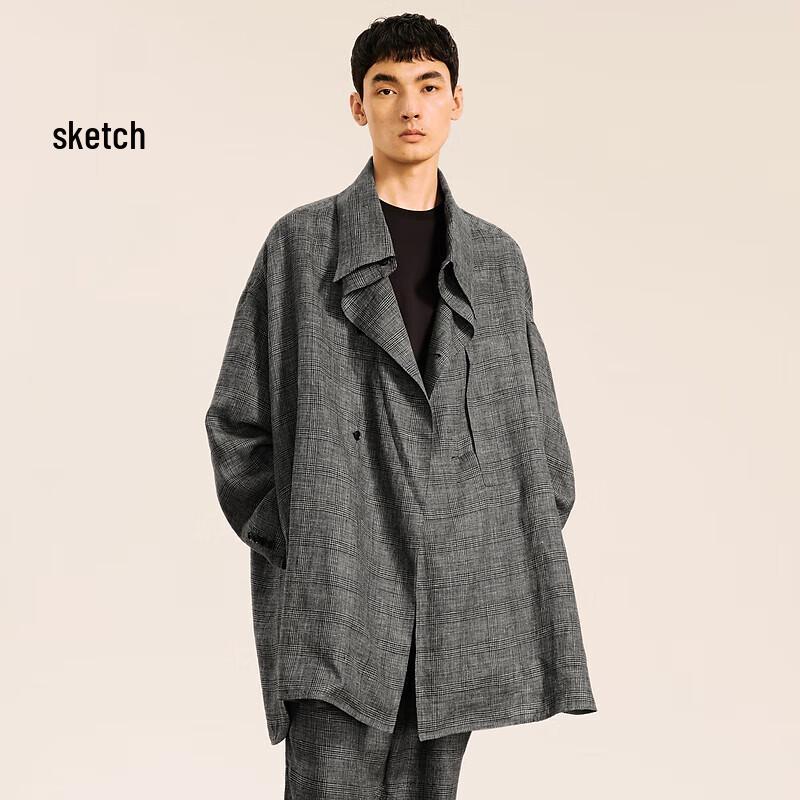 Мужской тренч Suxie 2024 Осень, свободный крой, H-силуэт S