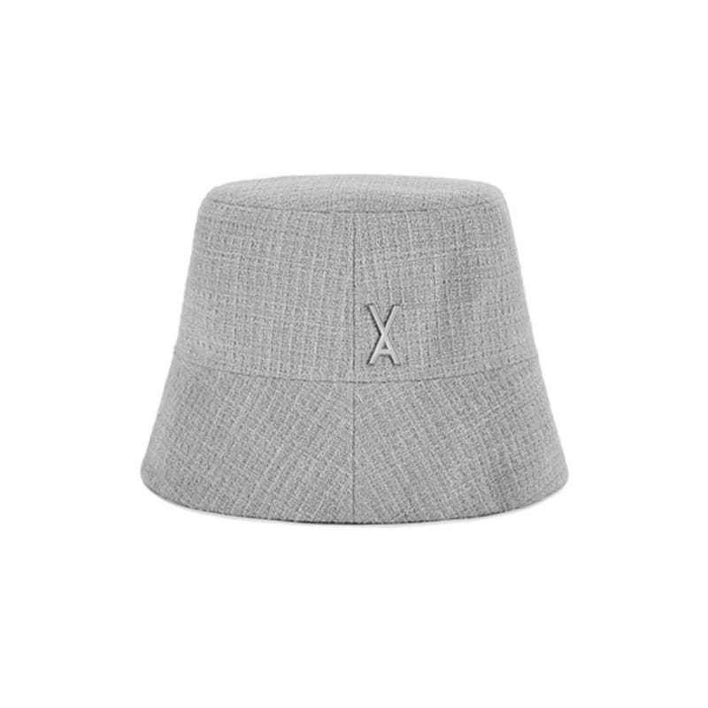 VARZAR VA Studded Tweed Drop Bucket Hat In Gray