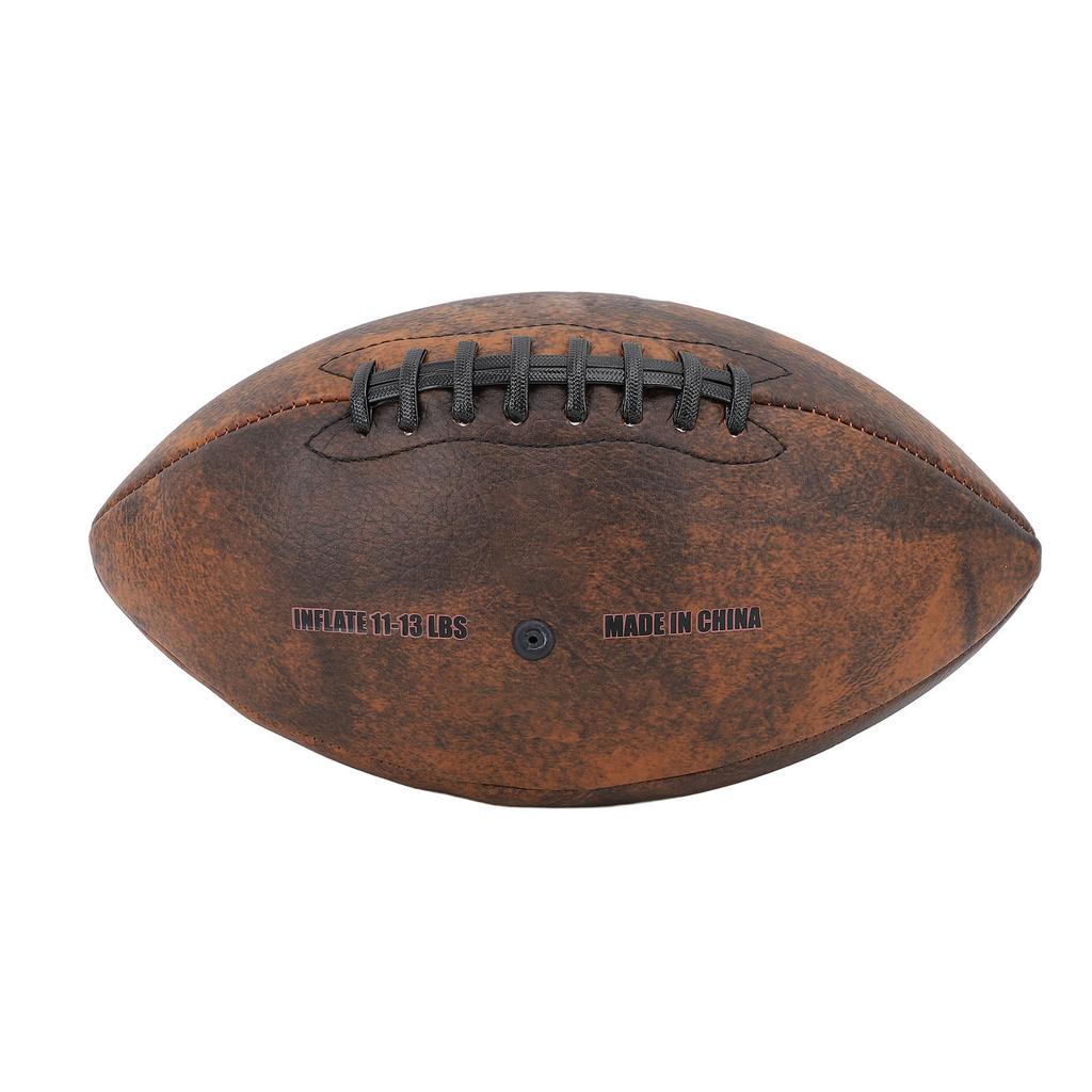 Training Football Size 9 Rugby Ball PU Comfortable Grip Vintage Design Durable Sports Football for Game Match